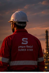 Industrial specialist viewing a refinery